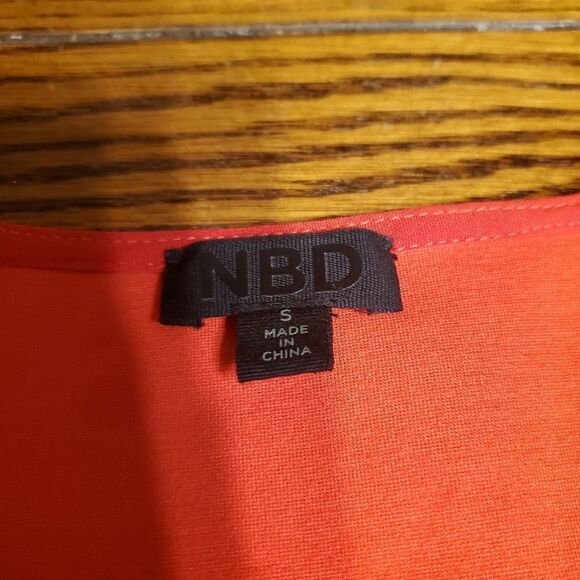 NBD Robbie red orange dress Sz small - Picture 3 of 5